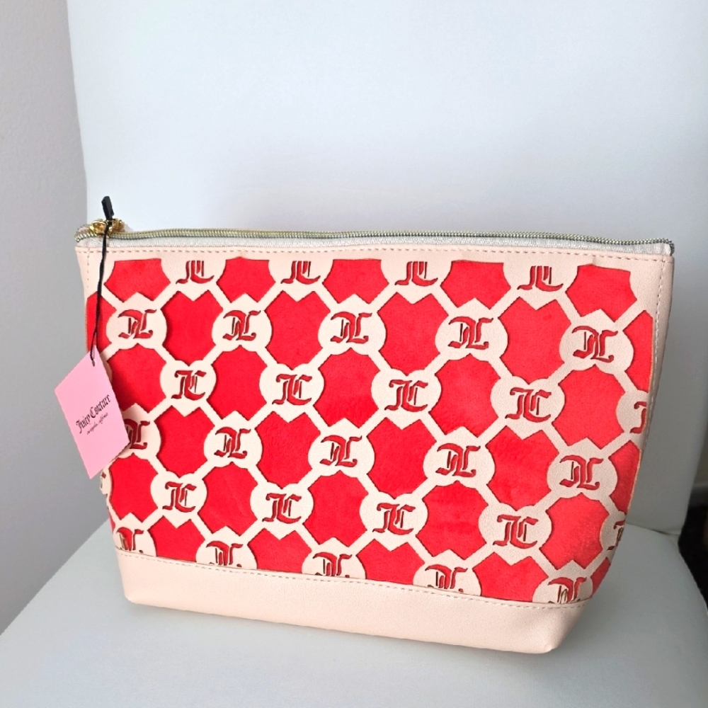 Coral and Cream Juicy Couture Make Up Bag